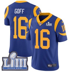NFL Los Angeles Rams Jared Goff 16 Nike Royal 2019 Super Bowl LIII Jersey