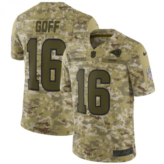 NFL Los Angeles Rams Jared Goff 16 Nike Salute to Service Jersey