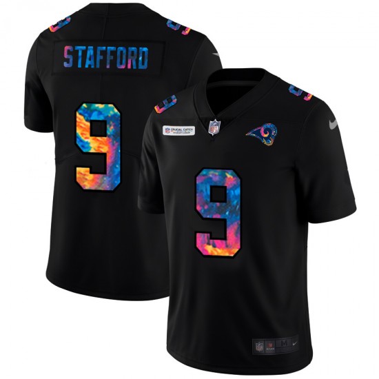NFL Los Angeles Rams Matthew Stafford 9 Nike 2020 Multicolor Black Jersey