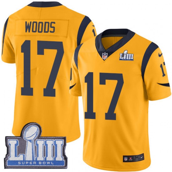 NFL Los Angeles Rams Robert Woods 17 Nike Gold 2019 Super Bowl LIII Jersey