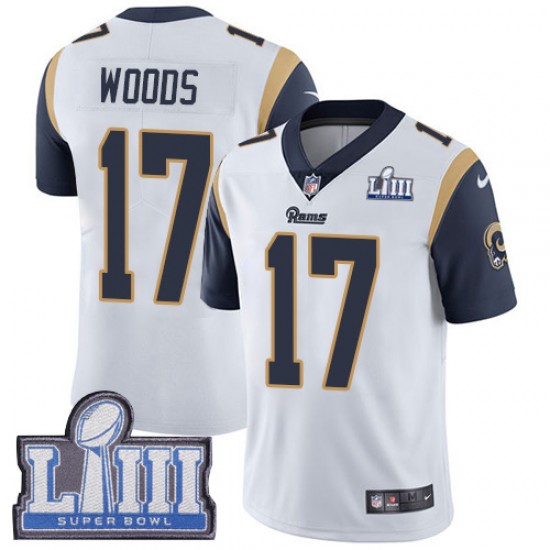 NFL Los Angeles Rams Robert Woods 17 Nike White 2019 Super Bowl LIII Jersey