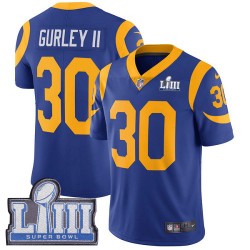 NFL Los Angeles Rams Todd Gurley II 30 Nike Royal 2019 Super Bowl LIII Jersey