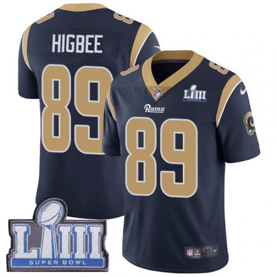 NFL Los Angeles Rams Tyler Higbee 89 Nike Blue 2019 Super Bowl LIII Jersey