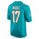 NFL Miami Dolphins Jaylen Waddle 17 Nike Aqua 2021 Draft Jersey