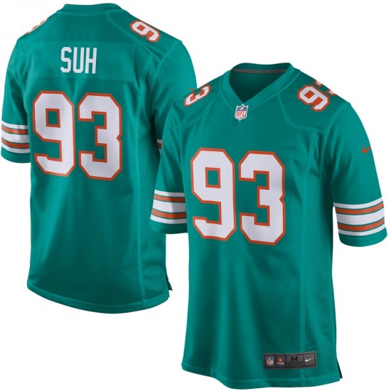 NFL Miami Dolphins Ndamukong Suh 93 Nike Aqua Jersey