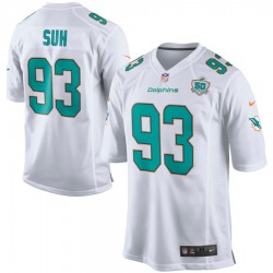 NFL Miami Dolphins Ndamukong Suh 93 Nike White Jersey
