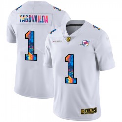 NFL Miami Dolphins Tua Tagovailoa 1 Nike 2020 Multicolor White Jersey