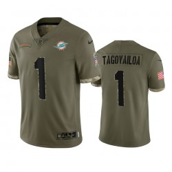 NFL Miami Dolphins Tua Tagovailoa 1 Nike 2022 Salute to Service Jersey