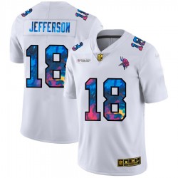 NFL Minnesota Vikings Justin Jefferson 18 Nike 2020 Multicolor White Jersey