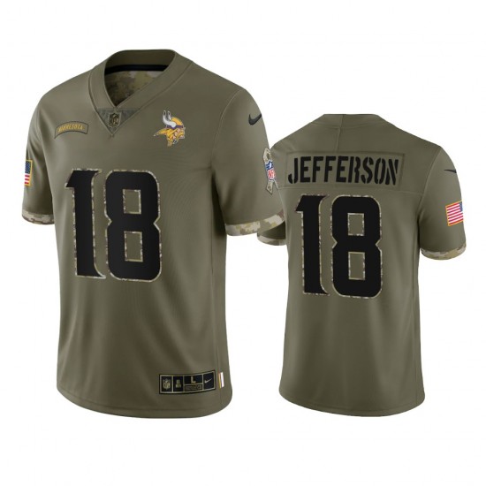 NFL Minnesota Vikings Justin Jefferson 18 Nike 2022 Salute to Service Jersey