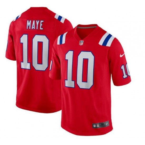 NFL New England Patriots Drake Maye Nike Red 2024 Draft Jersey