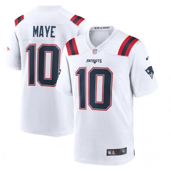 NFL New England Patriots Drake Maye Nike White 2024 Draft Jersey