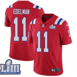 NFL New England Patriots Julian Edelman 11 Nike Red 2019 Super Bowl LIII Jersey