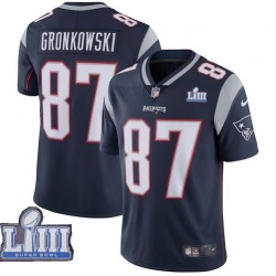 NFL New England Patriots Rob Gronkowski 87 Nike Blue II 2019 Super Bowl LIII Jersey