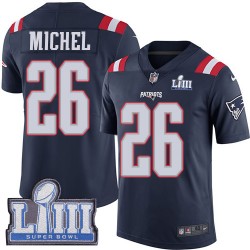NFL New England Patriots Sony Michel 26 Nike Blue 2019 Super Bowl LIII Jersey
