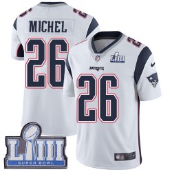NFL New England Patriots Sony Michel 26 Nike White 2019 Super Bowl LIII Jersey