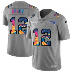 NFL New England Patriots Tom Brady 12 Nike 2020 Multicolor Grey Jersey