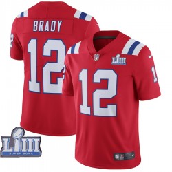NFL New England Patriots Tom Brady 12 Nike Red 2019 Super Bowl LIII Jersey