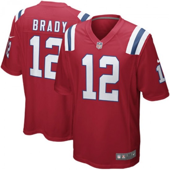 NFL New England Patriots Tom Brady 12 Nike Red Jersey