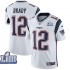 NFL New England Patriots Tom Brady 12 Nike White 2019 Super Bowl LIII Jersey