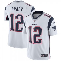 NFL New England Patriots Tom Brady 12 Nike White Jersey