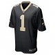 NFL New Orleans Saints Payton Turner 1 Nike Black 2021 Draft Jersey