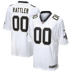 NFL New Orleans Saints Spencer Rattler Nike White 2024 Draft Game Player Jersey