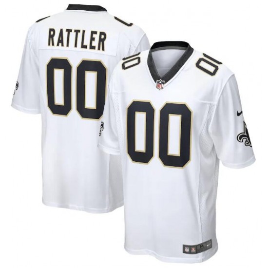 NFL New Orleans Saints Spencer Rattler Nike White 2024 Draft Game Player Jersey