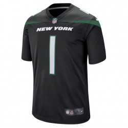 NFL New York Jets Zach Wilson 1 Nike Black 2021 Draft Jersey