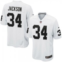 NFL Oakland Raiders Bo Jackson 34 Nike White Jersey