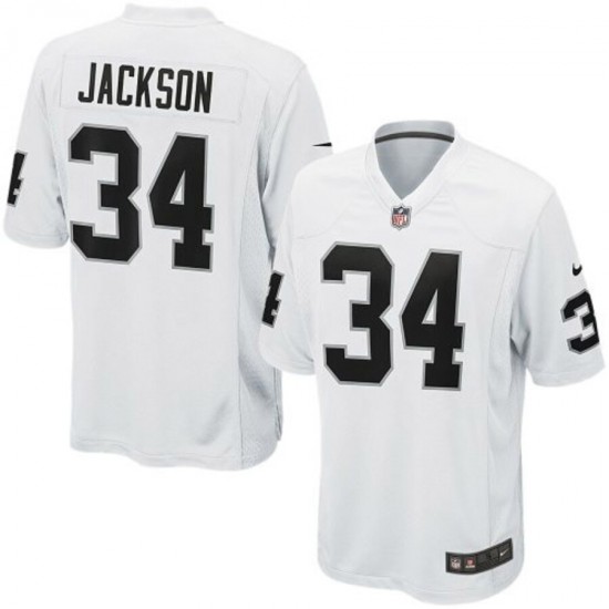 NFL Oakland Raiders Bo Jackson 34 Nike White Jersey