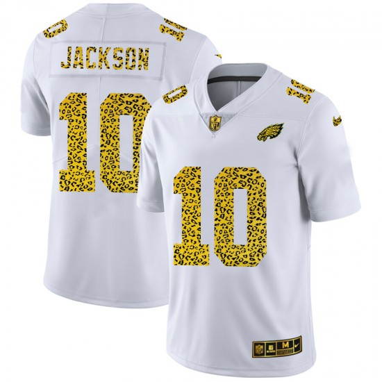 NFL Philadelphia Eagles Desean Jackson 10 Nike Flocked Leopard Print White Jersey