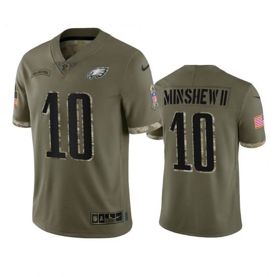 NFL Philadelphia Eagles Gardner Minshew II 10 Nike 2022 Salute to Service Jersey