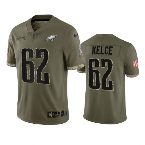 NFL Philadelphia Eagles Jason Kelce 62 Nike 2022 Salute to Service Jersey