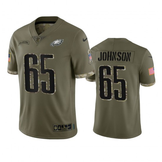 NFL Philadelphia Eagles Lane Johnson 65 Nike 2022 Salute to Service Jersey