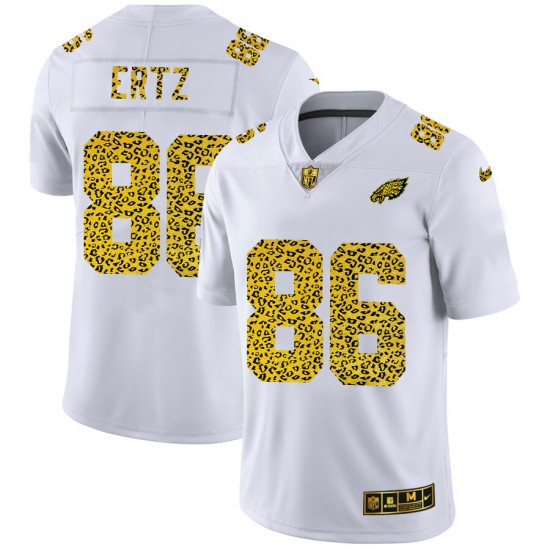 NFL Philadelphia Eagles Zach Ertz 86 Nike Flocked Leopard Print White Jersey