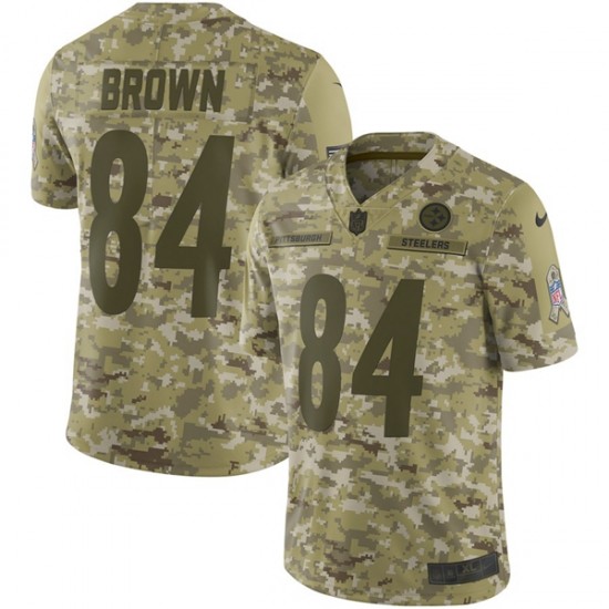 NFL Pittsburgh Steelers BROWN 84 Nike Salute to Service Jersey