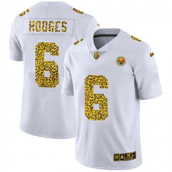 NFL Pittsburgh Steelers Devlin Hodges 6 Nike Flocked Leopard Print White Jersey