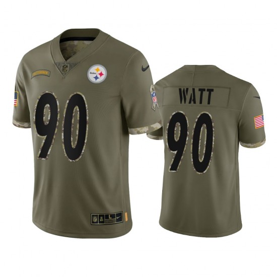 NFL Pittsburgh Steelers Watt 90 Nike 2022 Salute to Service Jersey