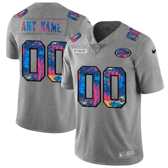 NFL San Francisco 49ers Custom Nike 2020 Multicolor Grey Jersey