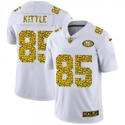 NFL San Francisco 49ers George Kittle 85 Nike Flocked Leopard Print White Jersey