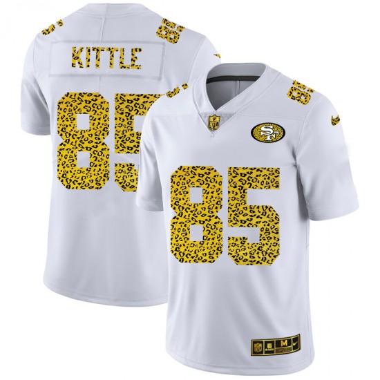 NFL San Francisco 49ers George Kittle 85 Nike Flocked Leopard Print White Jersey