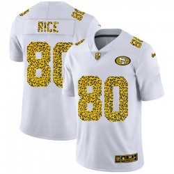 NFL San Francisco 49ers Jerry Rice 80 Nike Flocked Leopard Print White Jersey