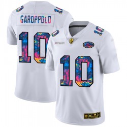NFL San Francisco 49ers Jimmy Garoppolo 10 Nike 2020 Multicolor White Jersey