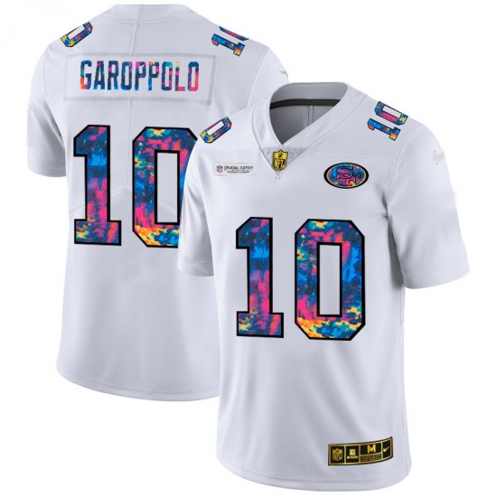 NFL San Francisco 49ers Jimmy Garoppolo 10 Nike 2020 Multicolor White Jersey