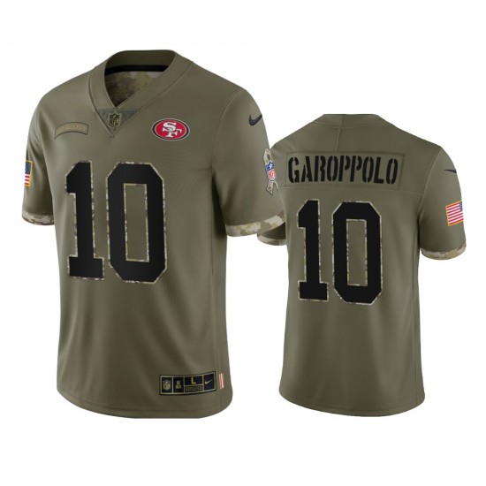 NFL San Francisco 49ers Jimmy Garoppolo 10 Nike 2022 Salute to Service Jersey
