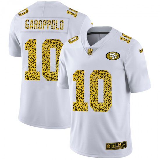 NFL San Francisco 49ers Jimmy Garoppolo 10 Nike Flocked Leopard Print White Jersey