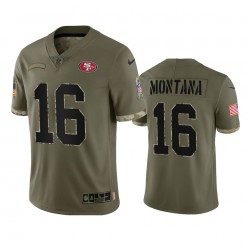 NFL San Francisco 49ers Joe Montana 16 Nike 2022 Salute to Service Jersey