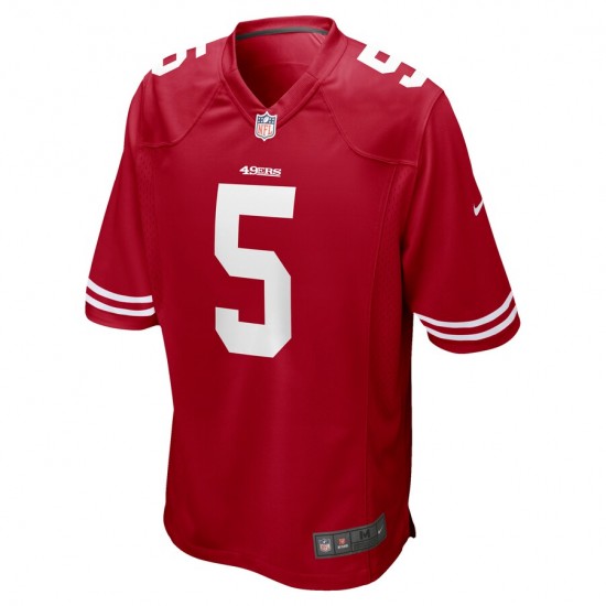 NFL San Francisco 49ers Trey Lance 5 Nike Red 2021 Draft Jersey