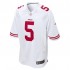 NFL San Francisco 49ers Trey Lance 5 Nike White 2021 Draft Jersey